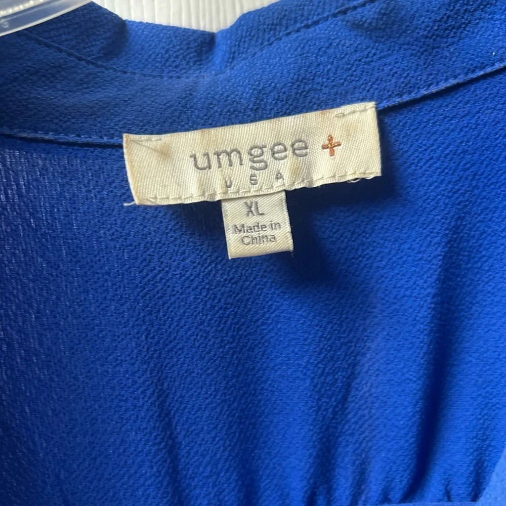 Umgee Cobalt Blue Ruffle Sleeve Mini Dress - Picture 3 of 3